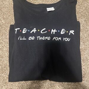 Black Teacher T-Shirt with Fun Print